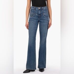 KUT Kloth Ana High-Rise Flare-front Yoke in Deluxe jeans. Size 6